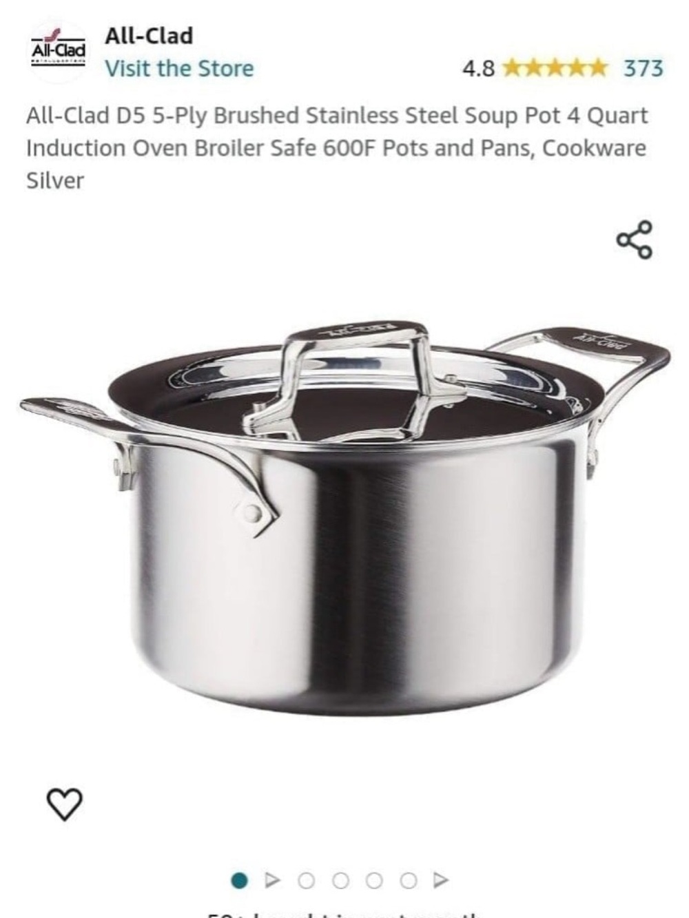 All-Clad Stainless Steel 5-Ply Soup Pot - Silver